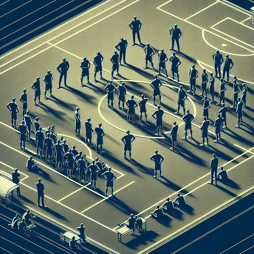 Сколько человек от одной команды находится на площадке?