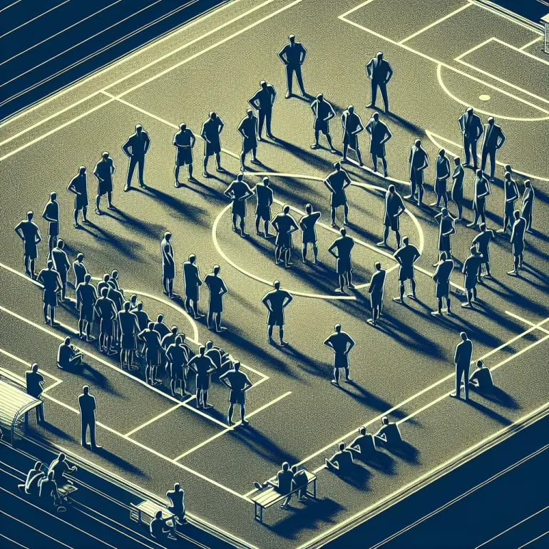 Сколько человек от одной команды находится на площадке?